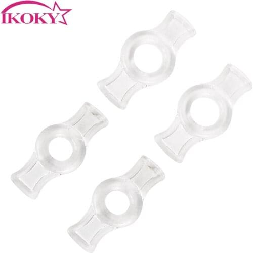 IKOKY Penis Enlargerment Delay Ejaculation Adult Product Penis Ring 4pcs/set TPE Erotic Cock Rings