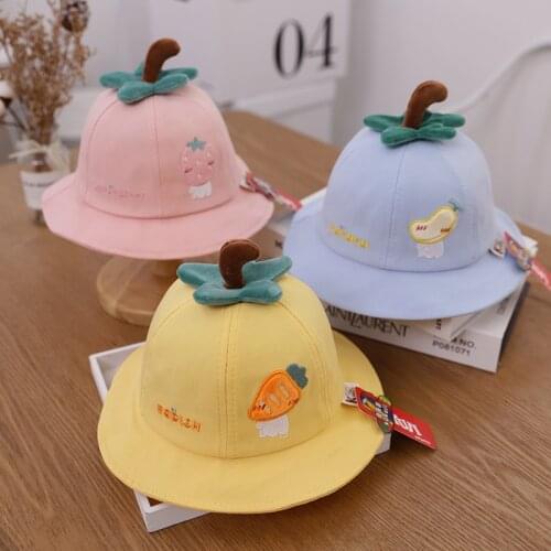 Summer Baby Girls Cotton Fruit Caps Baby Boy Sun Caps Kids Bonnet