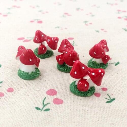 Miniature Fairy Garden Terrarium Figurines Mushroom Resin Decoration DIY Craft Ornament Bonsai Micro Landscaping Accessories