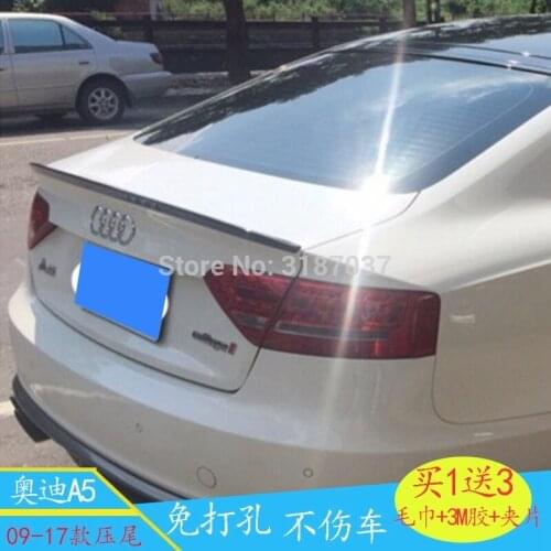 For Audi A5 2009-2016 ABS Plastic Unpainted Color Rear Roof Spoiler Wing Trunk Lip Boot Cover Car Styling