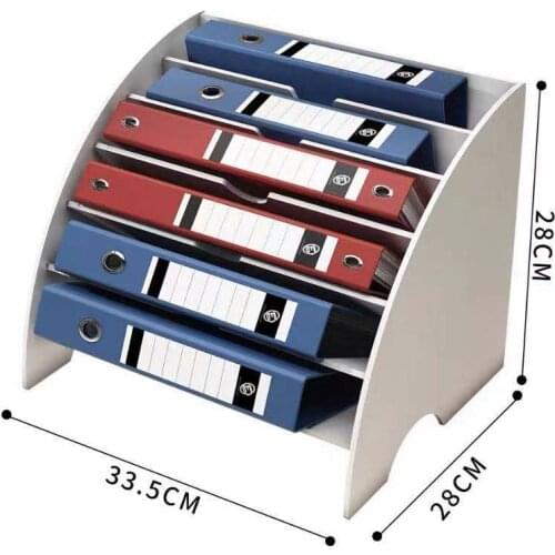 PVC A4 File Sorter Organizer 6 Compartment Desktop Fan-Shaped Mail Letter Document Magazine Holder Rack Assembly White