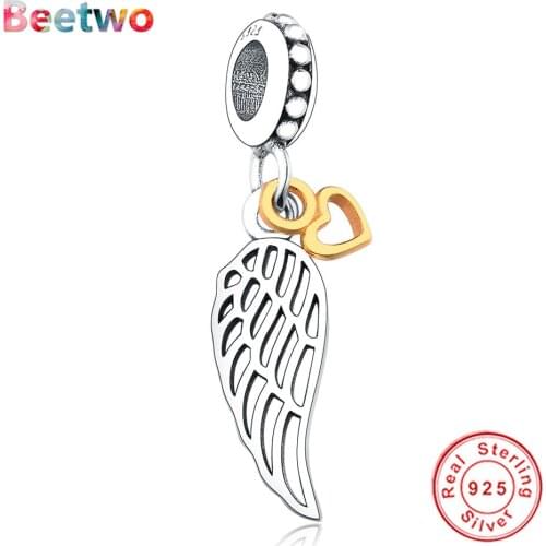 Fit Original Pandora Charms Bracelet 925 Silver Charms Angel Wings Charm Beads Pendant For Jewellery Making Women Berloque