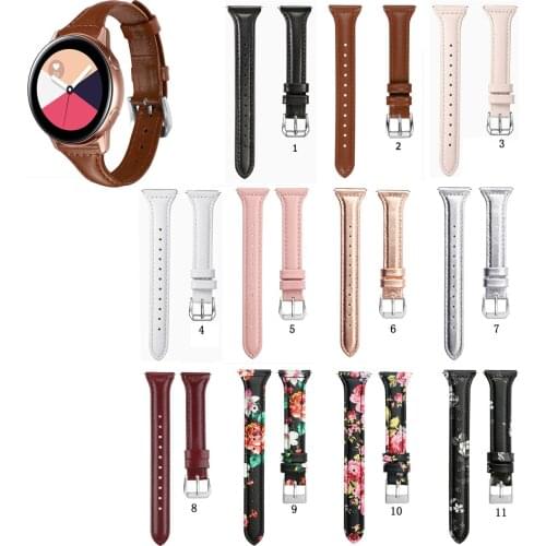 20mm 22mm Slim Genuine Leather Band Strap for Samsung Galaxy Watch Active 2 for Watch3 41mm/Gear Sport Watchband accessories