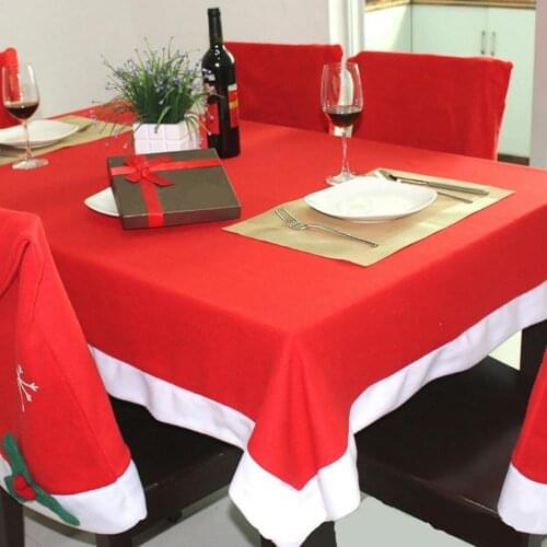 132cmx208cm Christmas Red Rectangle Table Cloth Desk Protective Decoration Cover Party Wedding Decoration Tablecloth