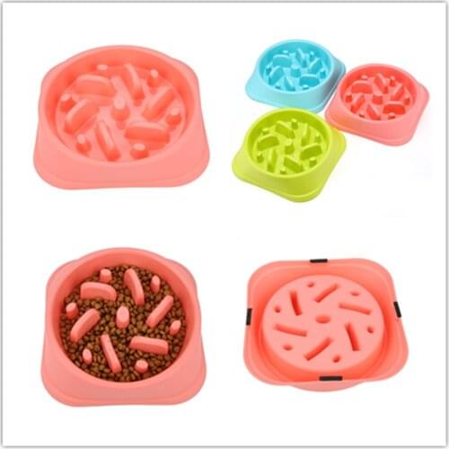Seven Colors Cute Pet Feeding Bowl For Dog Cat Plastic Claw Slow Feeding Bowl Pet Anti-Swallowing Prevention Training Obesity