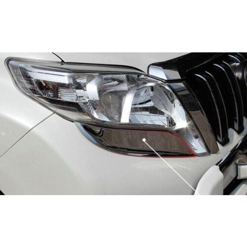 Higher star ABS with Chrome 2pcs car headlamp trim,front lamp strip For TOYOTA Land Cruiser Prado FJ150 2014