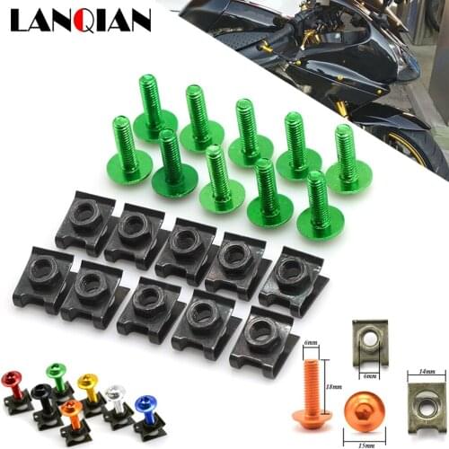 Motorcycle Fairing Screws Fastener Clips Body Spring Nut Bolts Kit For Kawasaki ZX6RR NINJA 400R NINJA 650R GTR1400 CONCOURS