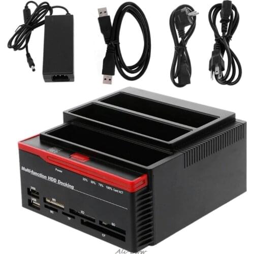 All in 1 USB 3.0 To SATA IDE External 2.5"/3.5" Hard Drive HDD Docking Station Card Reader EU/US Plug High Quality