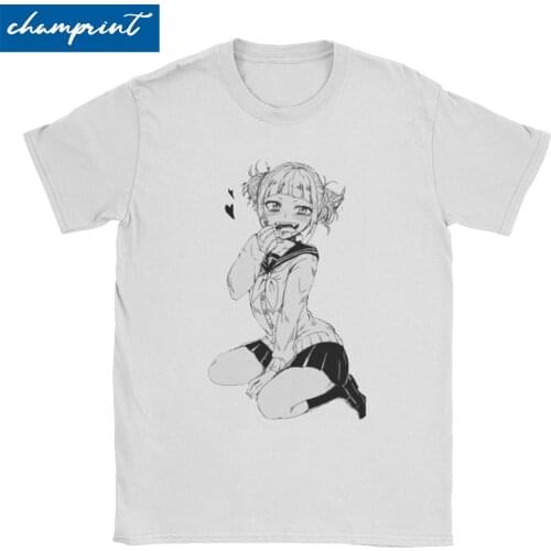 Funny Himiko Toga T-Shirt for Men Women Crewneck Cotton T Shirt Boku No My Hero Academia Manga Short Sleeve Tees Printed Clothes