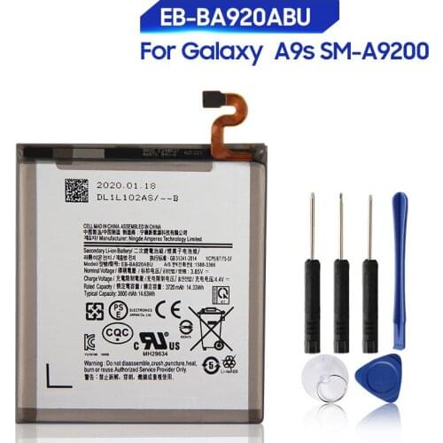 Original Samsung Battery EB-BA920ABU For Galaxy Samsung Galaxy A9s SM-A9200 A9200 2018 version A9 A920F 3800mAh