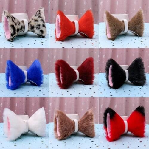 Women Lady Cat Fox Maid Cosplay Costume Plush Ear Hair Clip Anime Props Headwear