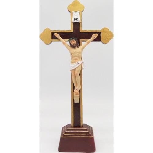 12 Inch Resin Cross stand with Crucifix Religious Figure Jesus Cross crucifix Figurine SY-1208