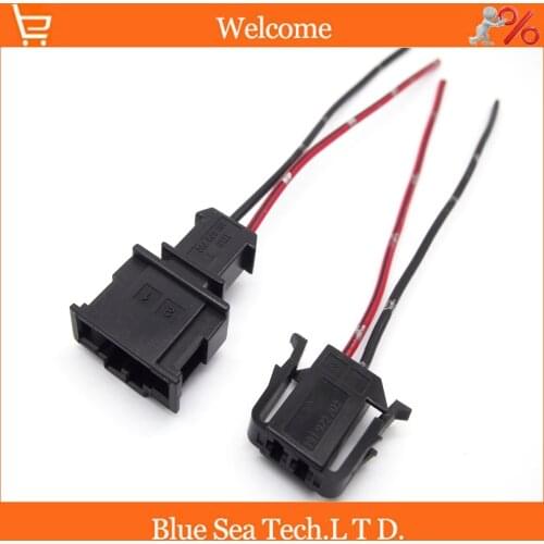 2 Pairs 2Pin 3.5mm Auto ABS sensor plug with cable,male&female Car door lamp plug connector for VW,Golf car ect