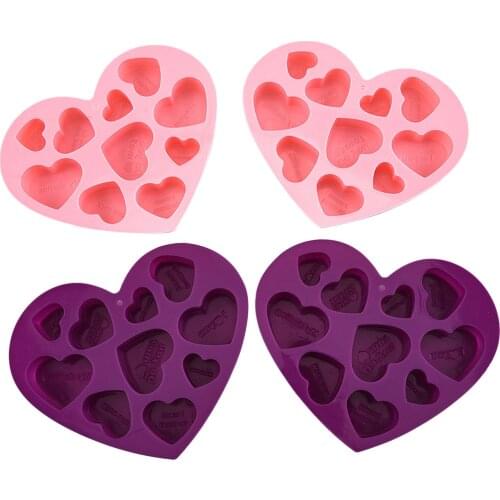 3 Colors Silicone Baking Mold Cake Decoration DIY Chocolate Handmade Heart-Shape Biscuit Muffins Soaps Tool