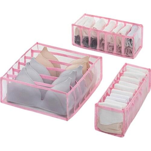 3PCS Underwear Storage Bag Socks Bra Underwear Drawer Organizer Drawer Compartment Storage Box
