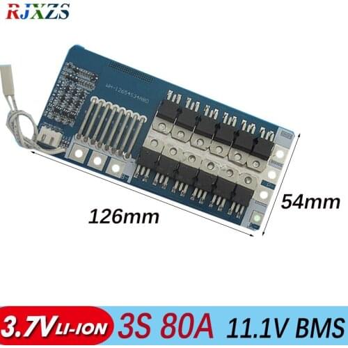3S 80A 11.1V li-ion BMS PCM battery protection board bms pcm without balance for lithium LicoO2 Limn2O4 18650 li battery