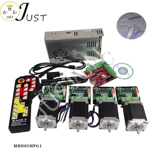 Promotion, CNC controller kit 4 axis, 4 TB6560 stepper motor driver Nema23 motor + power electronic handwheel control system