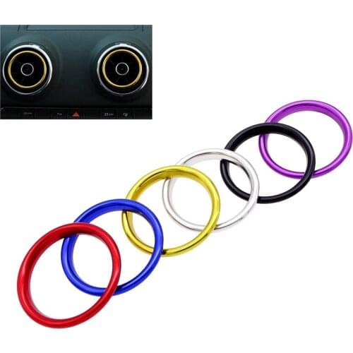 4pcs for Audi A3 S3 Q2 Car Instrument Desk Air Conditioner Vent Outlet Trim Cover Decorative Ring Car Interior Style Accessories