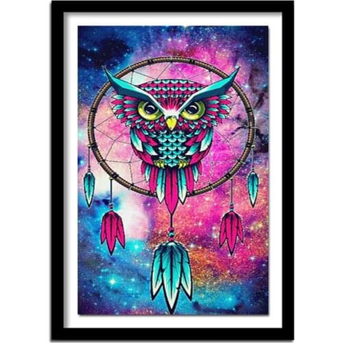 5d diy diamond painting owl Dream catcher of Cross Stitch full Diamond Embroidery Resin Painting owl 3d picture animals