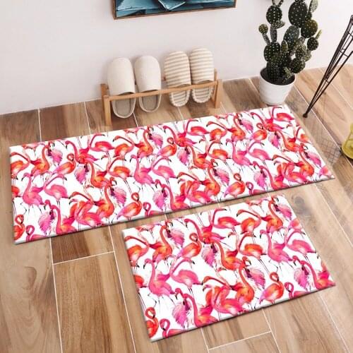 Watercolor Flamingo Bird Rugs And Carpets For Kids Baby Home Living Room Non-slip Bedroom Hallway Yoga kitchen Door Floor Mats