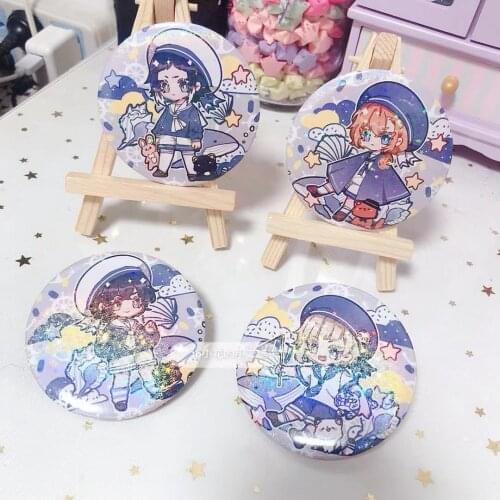 Anime Stray Dogs Kyouka Izumi Dazai Osamu Nakahara Chuya Cosplay Prop Cartoon Badge Brooch Lapel Pin Collection Accessorie