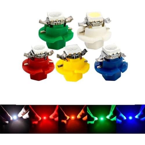 10PCS Car LED Light T5 B8.4 5050 1SMD LED Dashboard Bulb Instrument Lights Bright White Blue Red Green Yellow Lamp 12V Wholesale