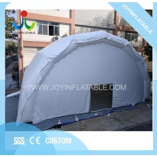 Large outdoor white tunnel inflatable event tent with blower for storage of goods