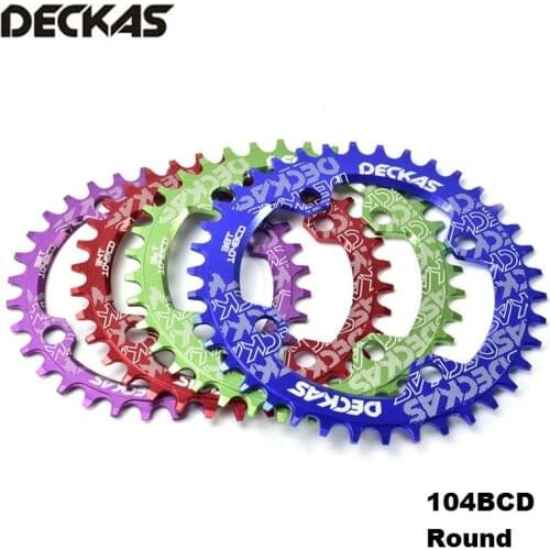 Deckas Round Narrow Wide Chainring 104BCD 32T 34T 36T 38T Mountain Bike Chainring Multi-color Crankset Tooth Plate Parts