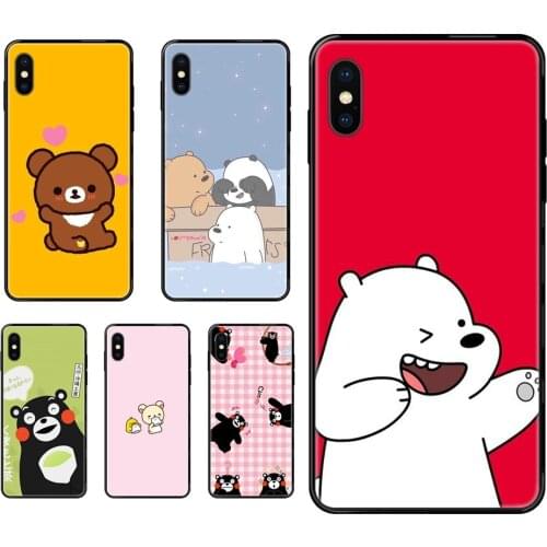 For Huawei Honor 6A 7A 7X 8C 8X 9 9A 9I 9X 10 10I 20 20I 20S Lite Pro Black Soft TPU Phone Cover Cute Lovely We Bear Lightest