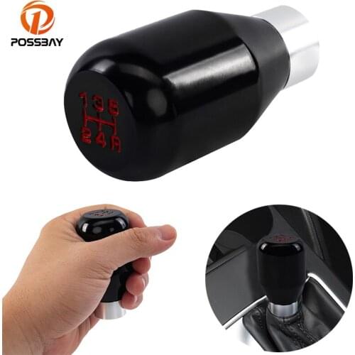 POSSBAY Black 5 Gear 6 Speed Gear Shift Knob Aluminum Manual Lever Shifter for VW Golf Honda Ford Universal Car Racing Styling