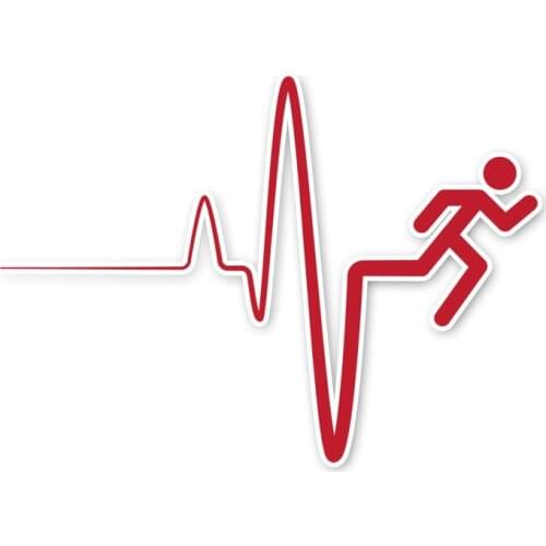 Dawasaru Interesting Heartbeat Line Running Car Sticker Waterproof Decal Laptop Truck Motorcycles Auto Accessories PVC,14cm*10cm