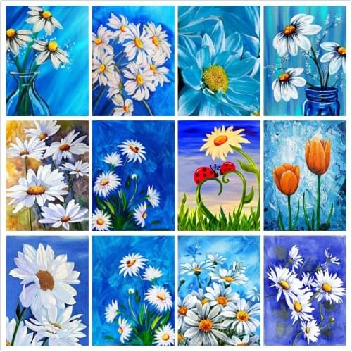 Daisy Square/Round Diamond Painting 5D DIY Diamond Embroidered Cross Stitch Full Mosaic Home Decoration