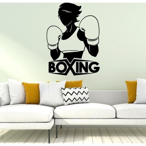 Fashionable boxing girl Decorative Sticker Waterproof Home Decor For Baby Kids Rooms Decor Diy Pvc Home Decoration Accessories