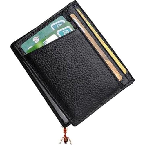 Men Short Purse Cow Leather ID Credit Card Holder Money Bag Mini Wallet AC889