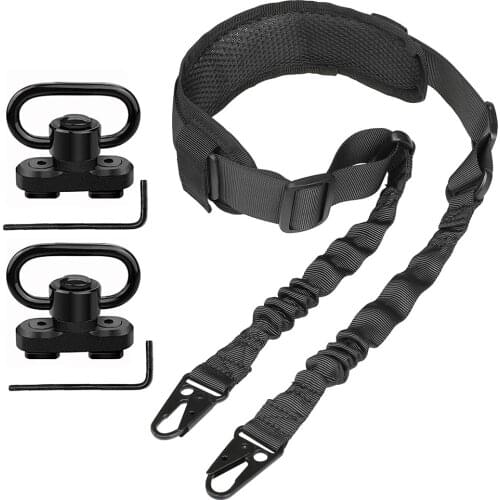 QD Sling Mount Swivels with Sling - 2 Packs 1.25" Quick Detach Swivels Adapter | Sturdy Rotatable Locking Design