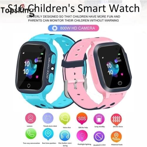 Topsking S16 Kids Smart Watch 1.44inch Touch Screen SOS Waterproof Positioning Super-long Standby Childrens Telephone Watch