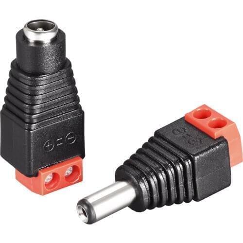 Uxcell 6Pair 5.5x2.1mm DC Power Jack Plug Adapter Connector for LED Strip CCTV Camera Cable Wire Ends,Red