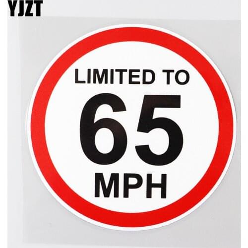 YJZT 11.7CM×11.7CM Warning Commercial Vehicle Limited to 65 MPH Car Sticker PVC Decal 12C-0488