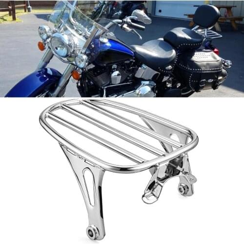 Motorbike For Harley 2018-2020 Deluxe Heritage Classic Chrome Solo Tour Bag Luggage Rack Kit
