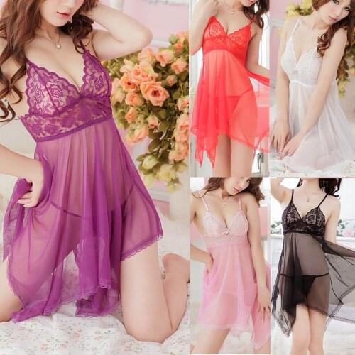 Ladies Bodysuit Dress Sexy Lingerie See Through Women Embroidery Push Up Bras Sexy Sensual Lingerie Women Sexy Nightdress Pajama