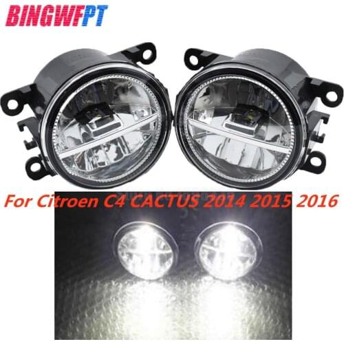 1Pair High Quality fog light LED light Fog Lamp For Citroen C4 CACTUS 2014 2015 2016 Car Styling