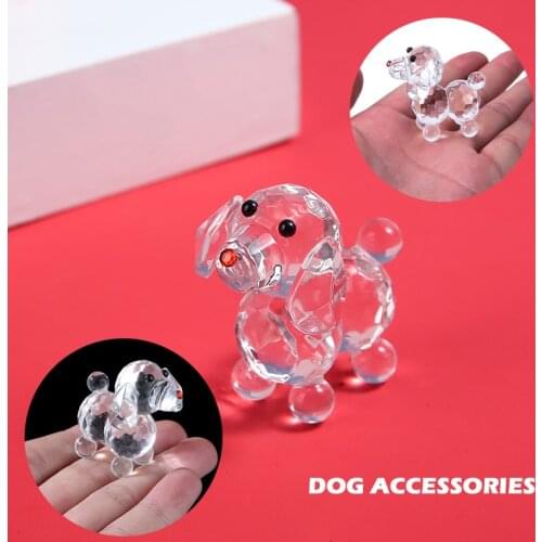 1pc Crystal Dog Figurine Miniature Glass Animal Craft Home Decor Table Ornament Home Decor