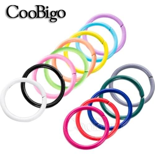 10mm Colorful Close Keyring Metal Connecting Ring Hanging Circle Key Unisex Keychain Iron Keyfob DIY Jewelry Accessories
