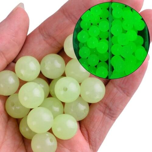 100-pieces 2mm-11mm Soft Fishing Beads Stopper Glow Round Rubber Fishing Lures Rig Accessories pesca Carp Tackle