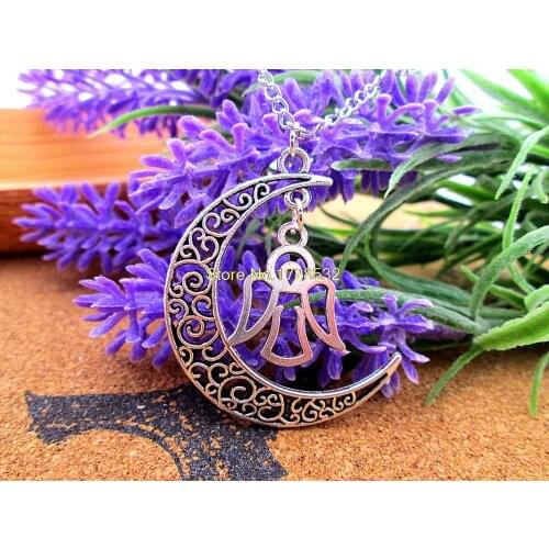 12pcs/lot Women Fashion Harajuku necklace, Crescent Moon necklace with angel charms