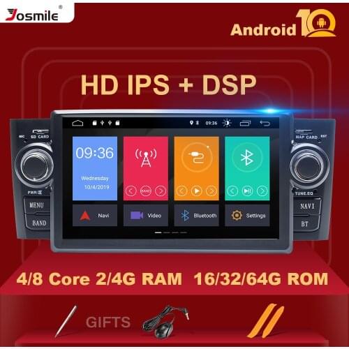 Carplay DSP IPS Android 10 Car Multimedia Player For Fiat Grande Punto Linea 2007-2012 GPS Navigation OBD2 DVR Camera 8Core Wifi