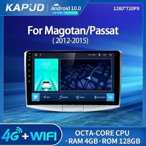 Kapud Android 10.0 Auto Radio 10.1" Car Multimedia Player Stereo For Volkswagen Passat B7 B6 CC 2010-2015 2.5D Navigation