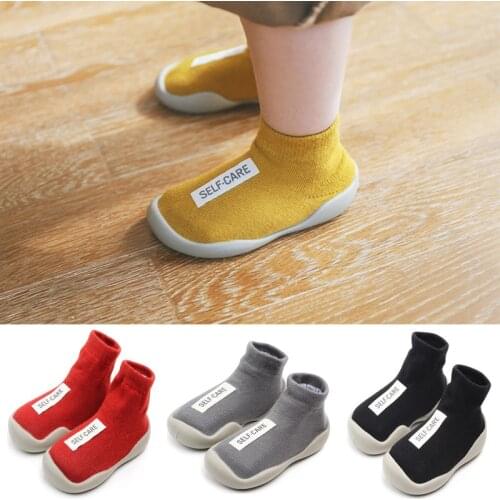Baby Shoes First Infant Shoes Baby Toddler First Walker Baby Boy Girl Kids Soft Rubber Newborn Baby Shoe Knit Booties Anti-slip