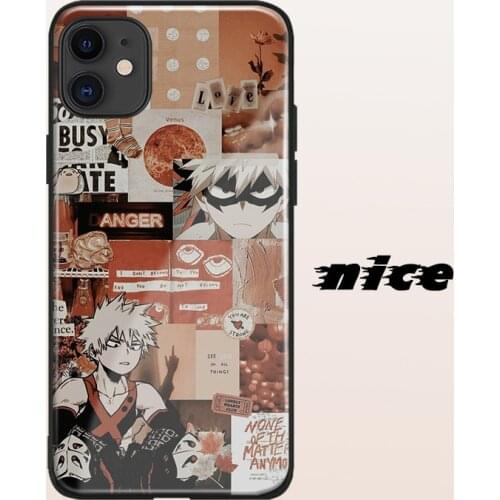 Bakugou Katsuki My Hero Academia cover FOR iPhone SE 6s 7 8 x xr xs 11 pro max Samsung s note 10 20 plus glass phone case shell