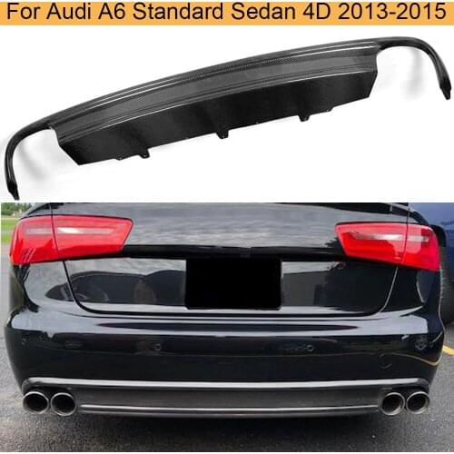 Carbon Fiber Car Rear Bumper Diffuser Lip for Audi A6 Standard Sedan 4 Door 2013-2015 Non Sline S6 Rear Diffuser Lip Spoiler